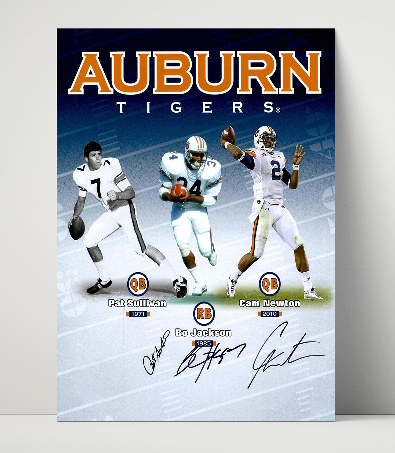 Auburn football - Sullivan Bo Jackson Cam Newton Legacy Icons Composite 8x10 Unframed Print college football wall art