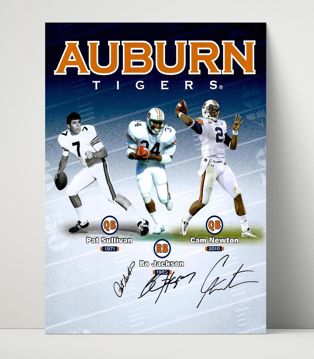 Auburn football - Sullivan Bo Jackson Cam Newton Legacy Icons Composite 8x10 Unframed Print college football wall art