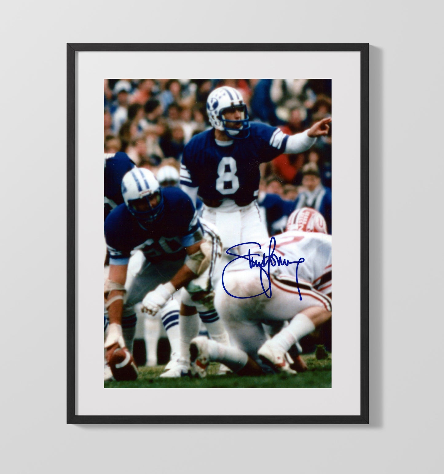 BYU Steve Young Field General Command College Football Wall Art 16x20 Gallery Frame wall art print – College Football decor