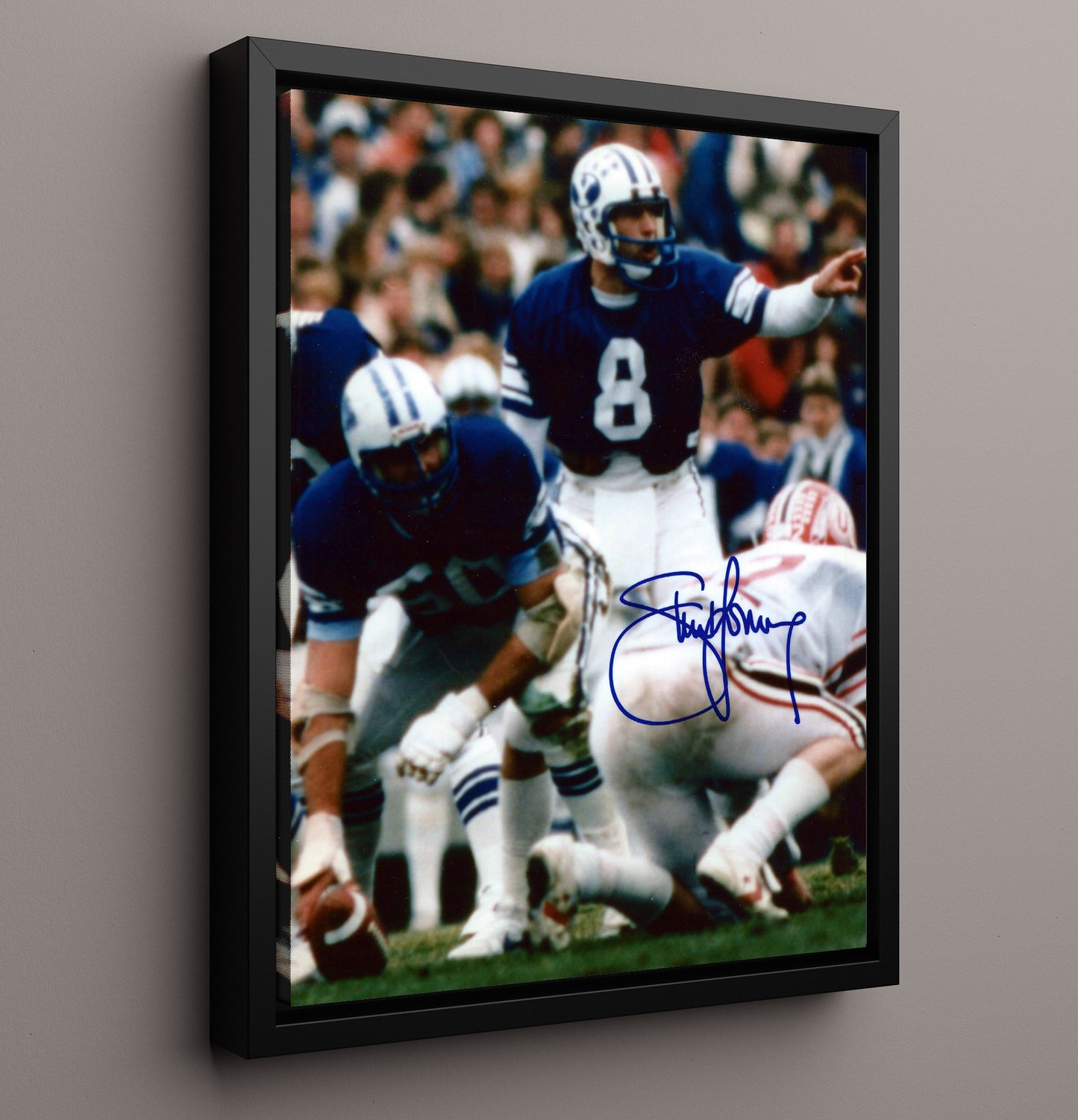 BYU Steve Young Field General Command College Football Wall Art 16x20 Framed Canvas wall art print – College Football decor