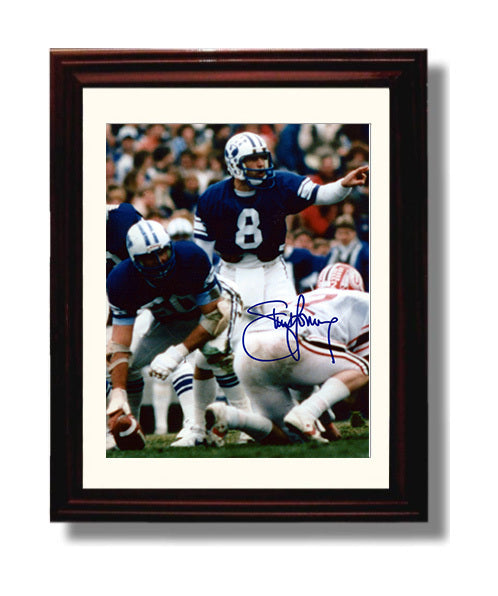BYU Steve Young Field General Command College Football Wall Art 8x10 Beveled Frame wall art print – College Football decor