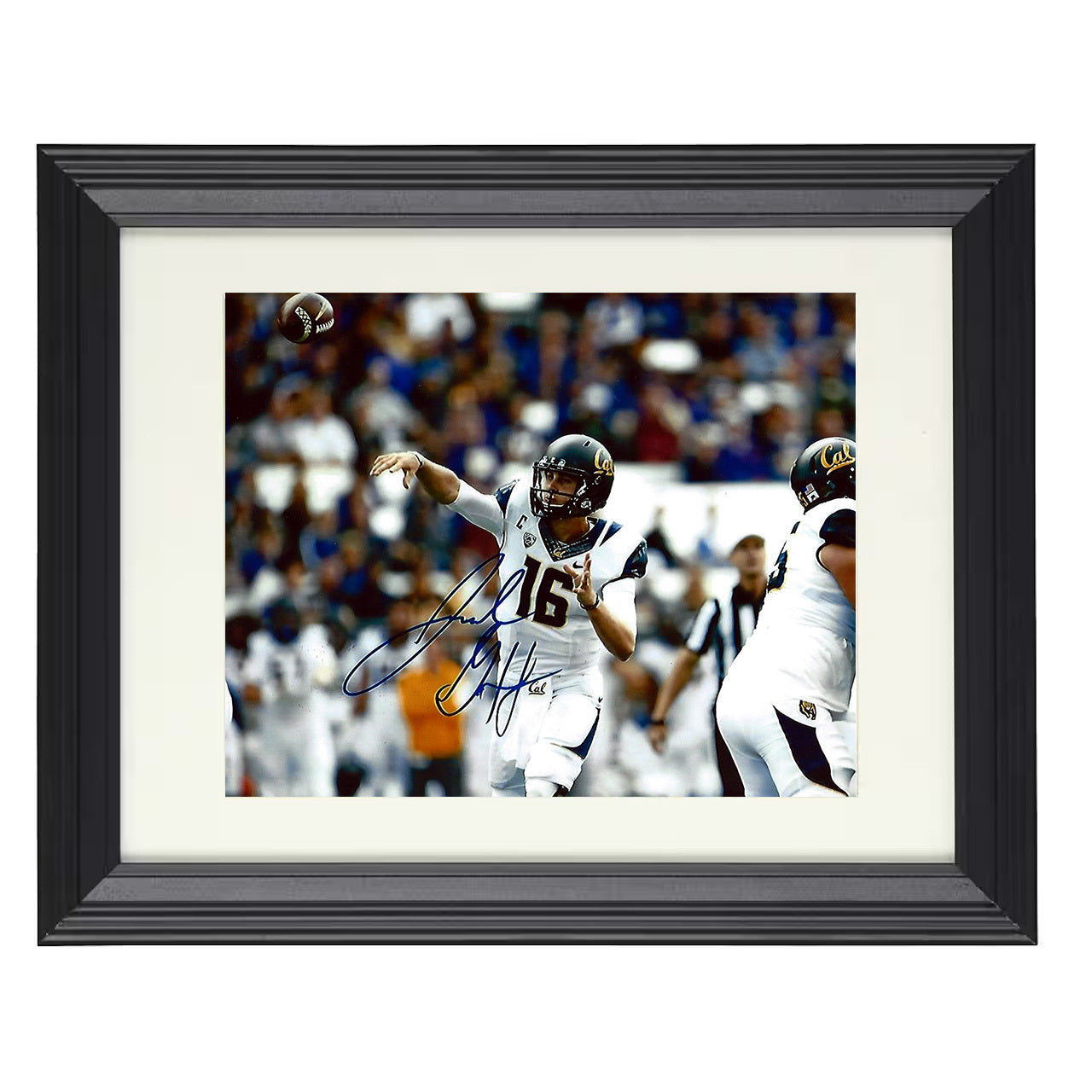 California Jared Goff Downfield Pass Launch Vertical Attack 8x10 black beveled frame college football wall art