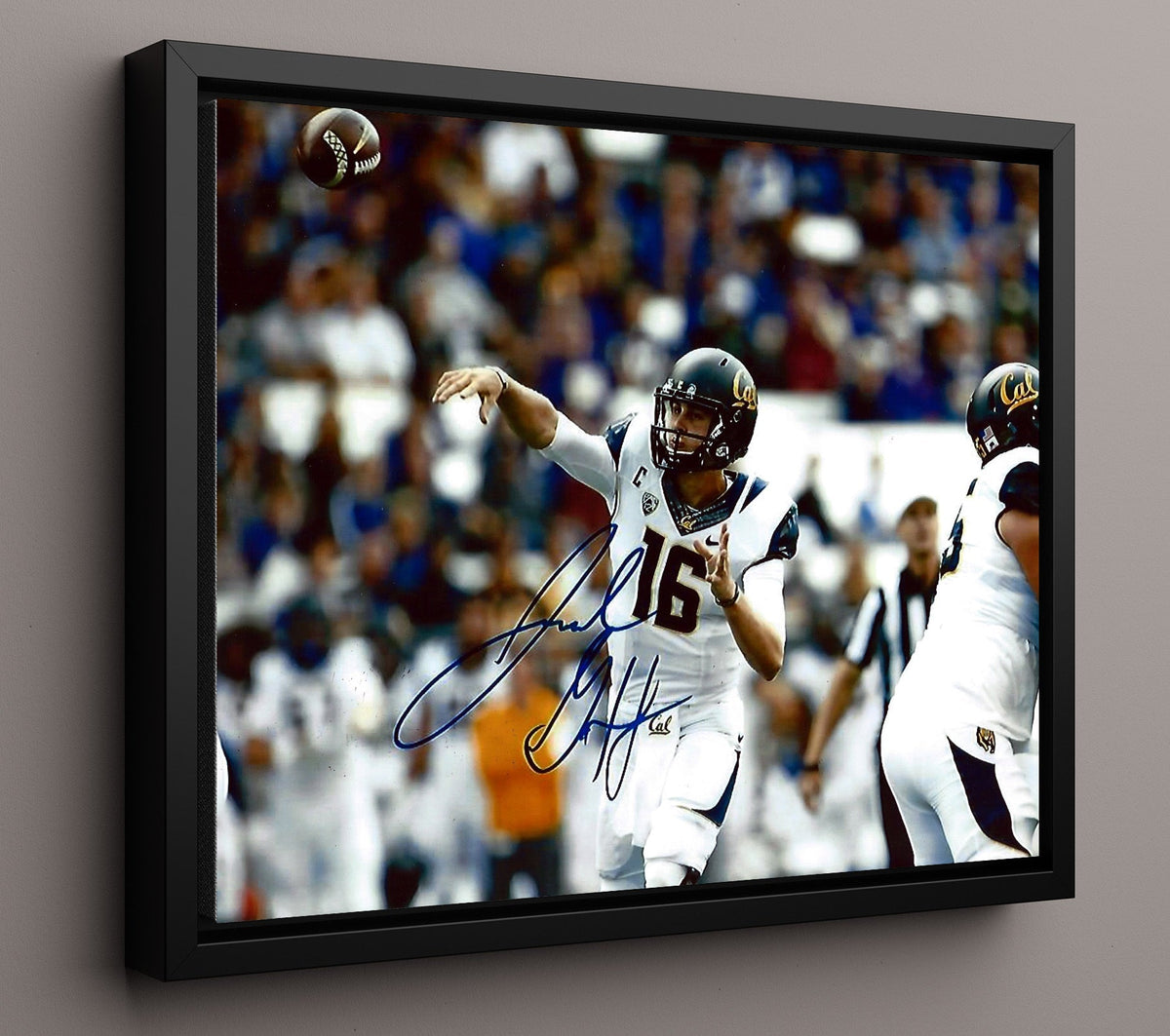 California Football - Jared Goff Downfield Pass Launch Vertical Attack 8x10 Framed Canvas college football wall art
