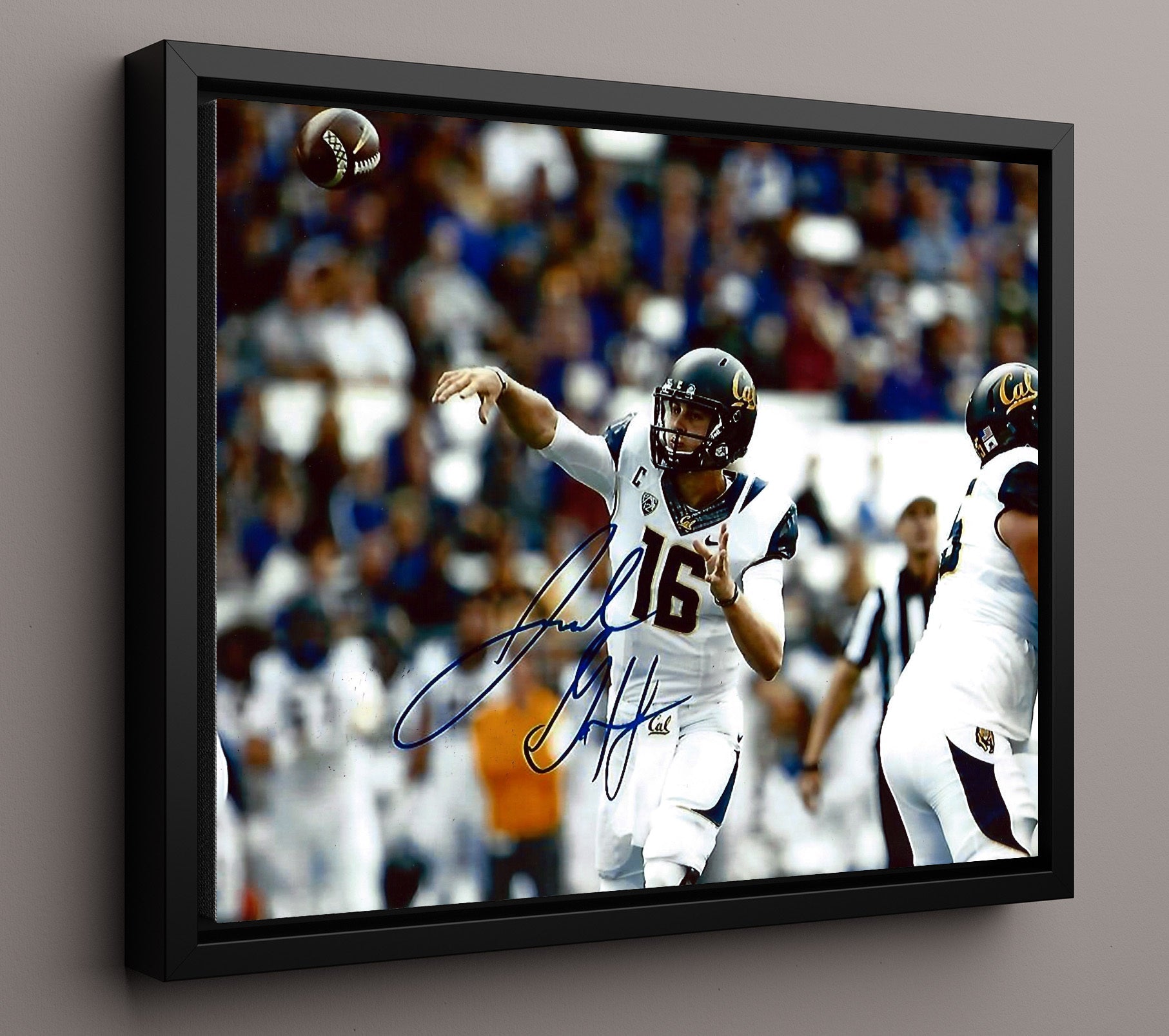 California Football - Jared Goff Downfield Pass Launch Vertical Attack 8x10 Framed Canvas college football wall art