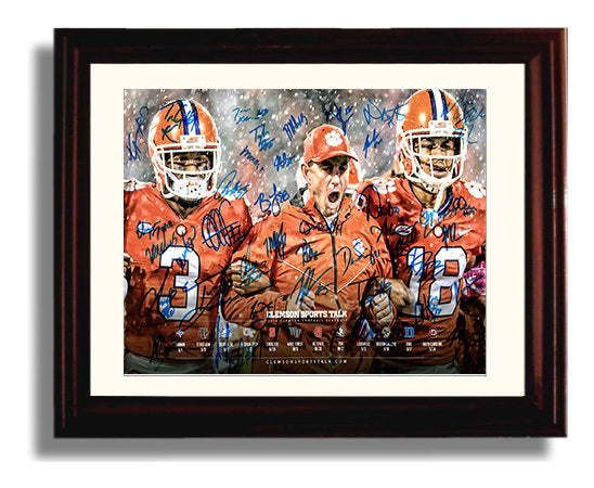 Clemson Football - 2018 Team Championship Poster Dabo Swinney 8x10 Beveled Frame college football wall art