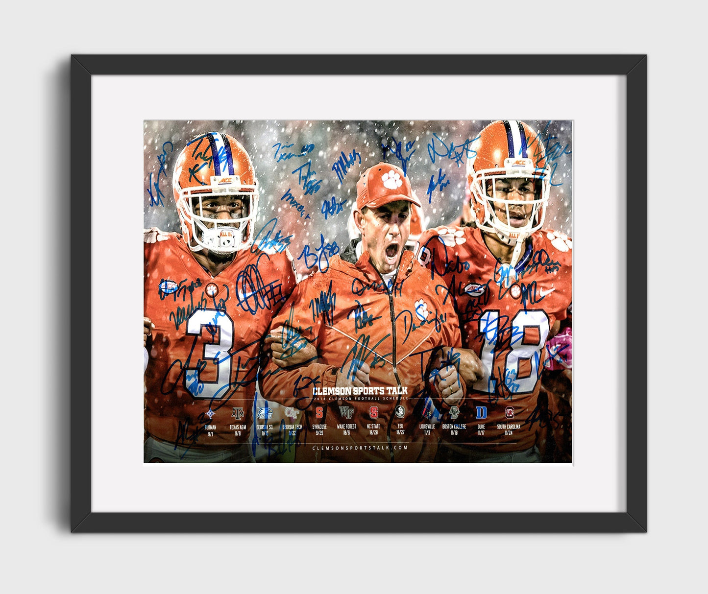 Clemson Football - 2018 Team Championship Poster Dabo Swinney 8x10 Gallery Frame college football wall art