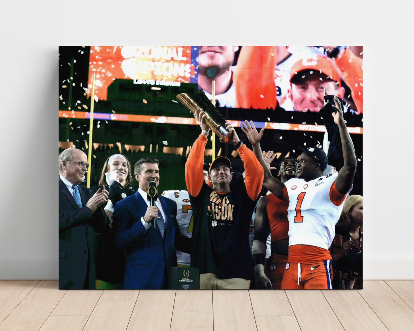 Clemson Football - Dabo Swinney Championship Trophy Celebration 2018 8x10 Unframed Print college football wall art