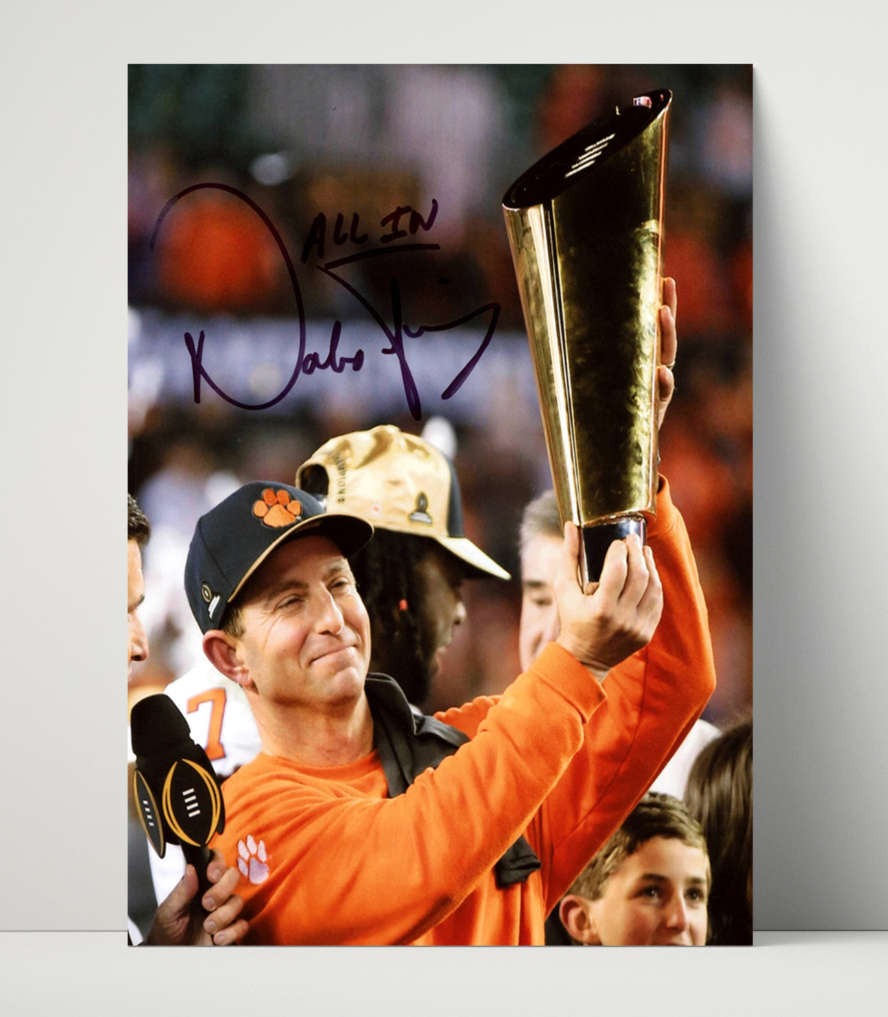 Clemson Football Dabo Swinney Championship Trophy Glory College Football Wall Art 16x20 Unframed Print wall art print – College Football decor