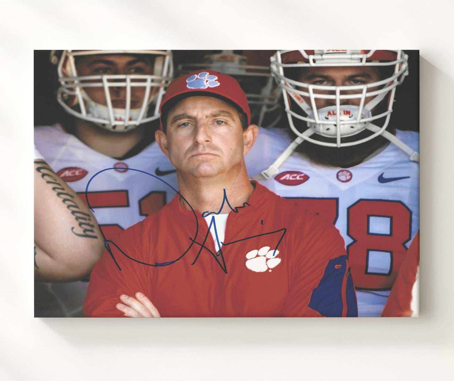 Clemson Football - Dabo Swinney Focused Tunnel Walk 8x10 Canvas college football wall art