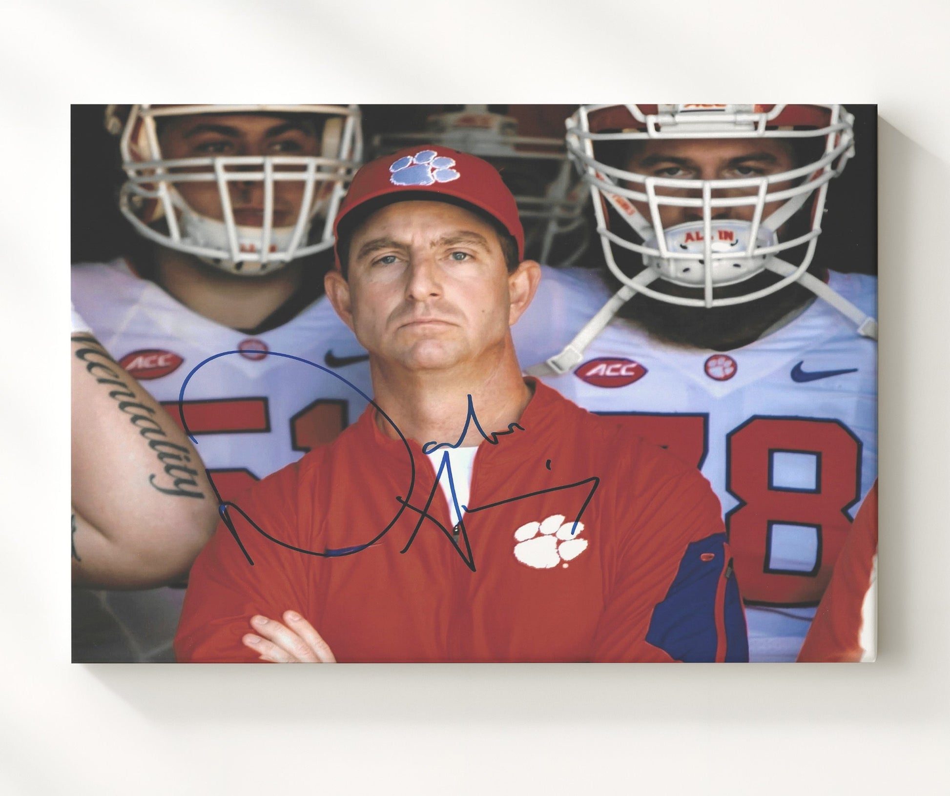 Clemson Football - Dabo Swinney Focused Tunnel Walk 8x10 Canvas college football wall art