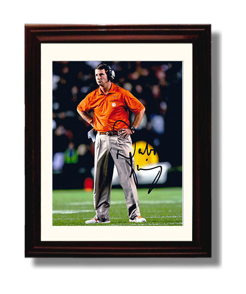Clemson Football Dabo Swinney Sideline Focus College Football Wall Art 8x10 Beveled Frame wall art print – College Football decor