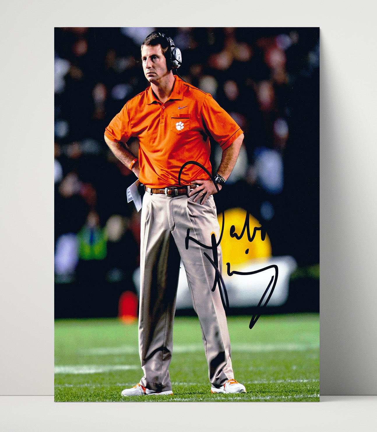 Clemson Football Dabo Swinney Sideline Focus College Football Wall Art 16x20 Unframed Print wall art print – College Football decor