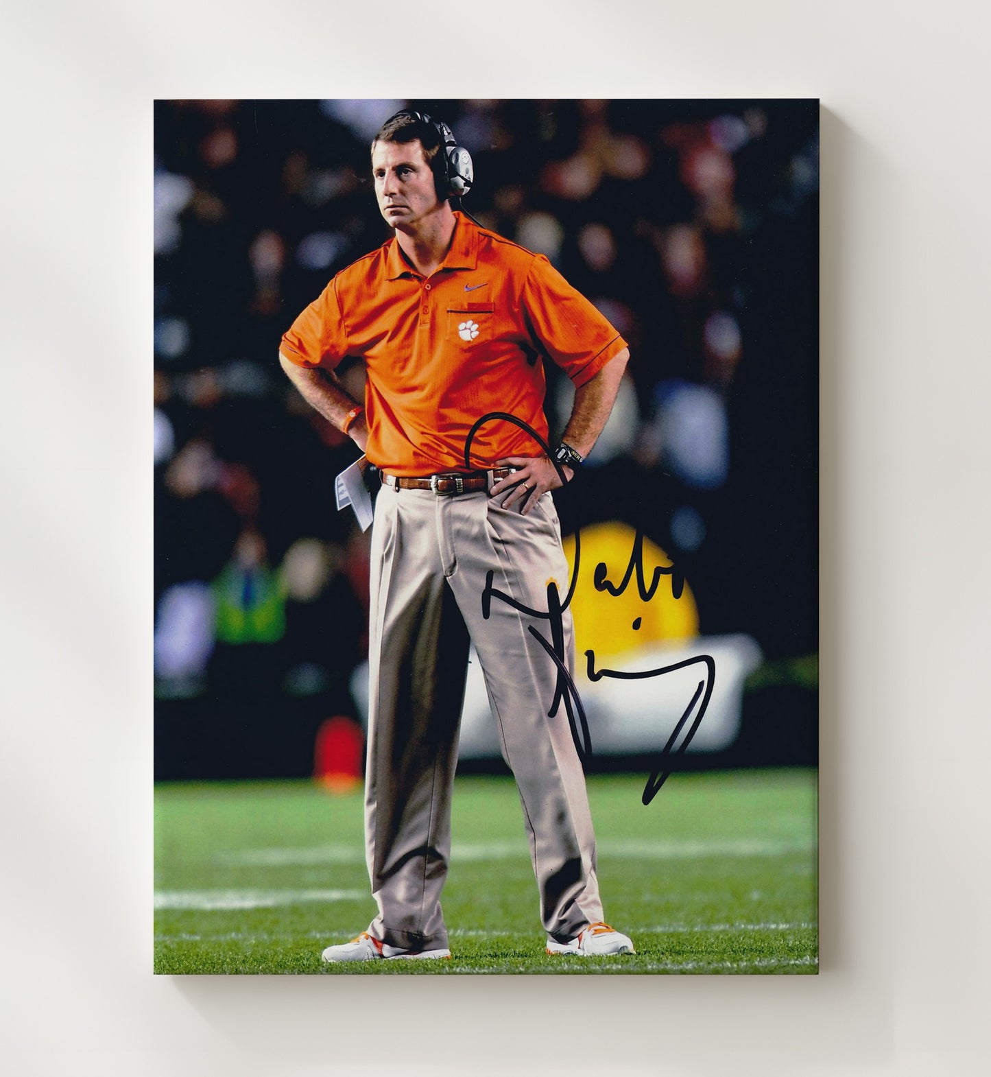 Clemson Football - Dabo Swinney Sideline Focus 8x10 Canvas college football wall art