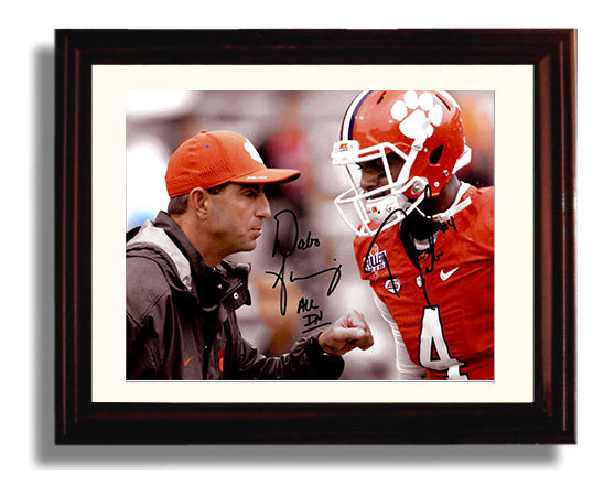 Clemson Football - Dabo Swinney and Deshaun Watson Sideline Exchange 8x10 Beveled Frame college football wall art