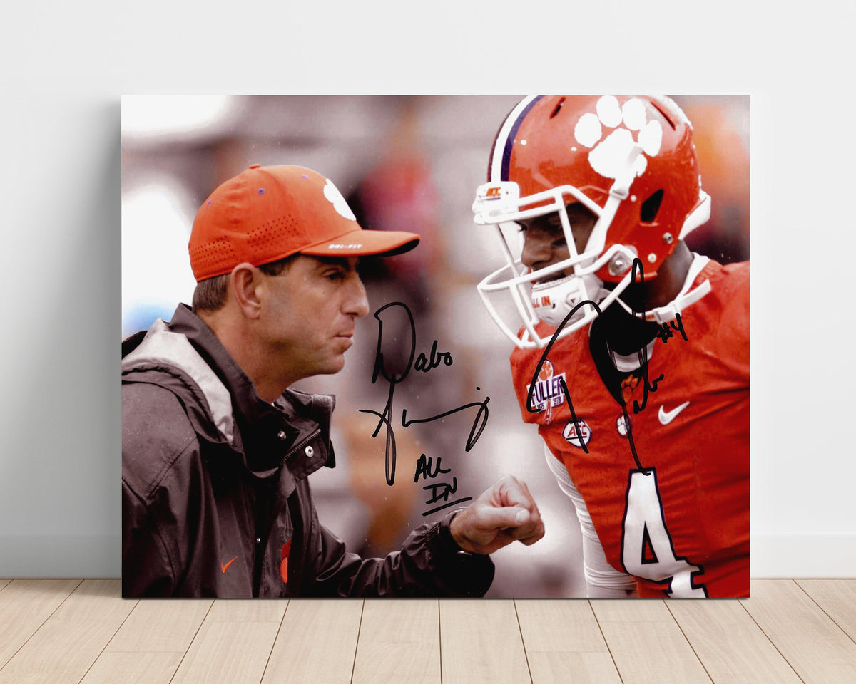 Clemson Football - Dabo Swinney and Deshaun Watson Sideline Exchange 8x10 Unframed Print college football wall art