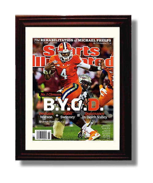 Clemson Football Deshaun Watson BYOD Dominance SI Cover College Football Wall Art 8x10 Beveled Frame wall art print – College Football decor