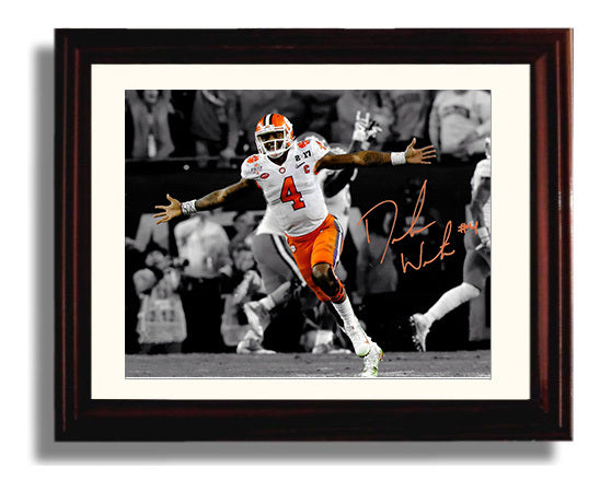 Clemson Football Deshaun Watson Championship Celebration Run College Football Wall Art 8x10 Beveled Frame wall art print – College Football decor