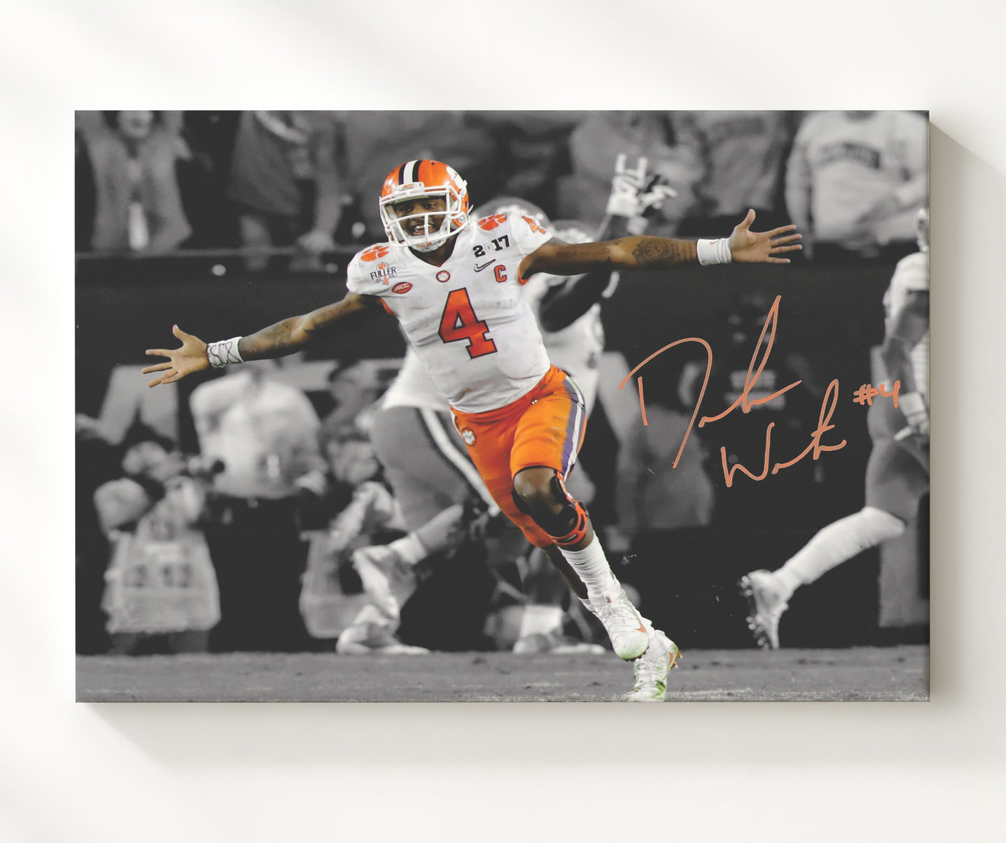 Clemson Football - Deshaun Watson Championship Celebration Run 8x10 Canvas college football wall art