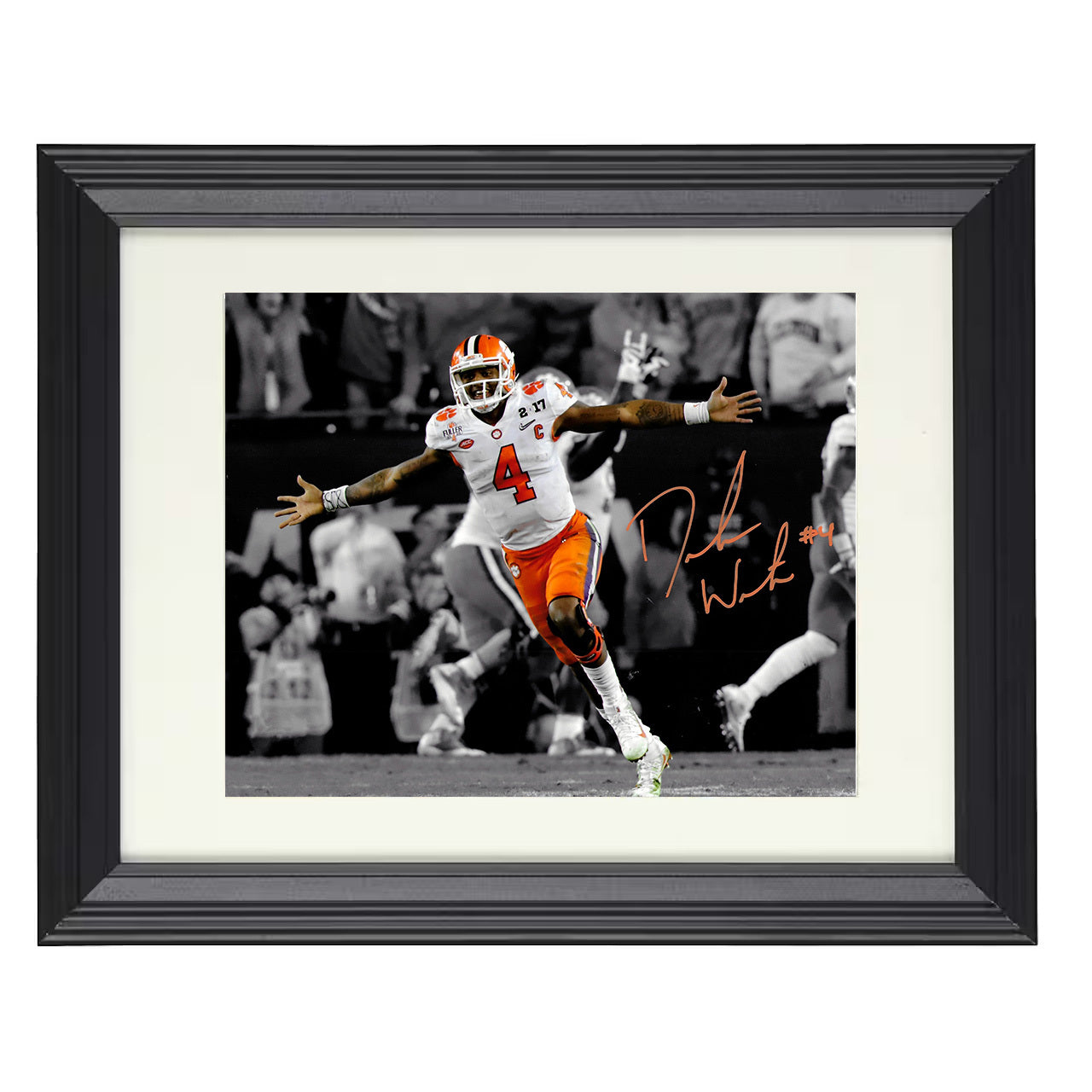 Clemson Deshaun Watson Championship Celebration Run 8x10 black beveled frame college football wall art