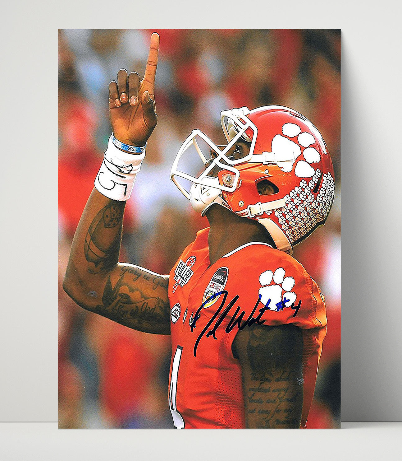 Clemson Football Deshaun Watson Victory Point Tribute College Football Wall Art 16x20 Unframed Print wall art print – College Football decor