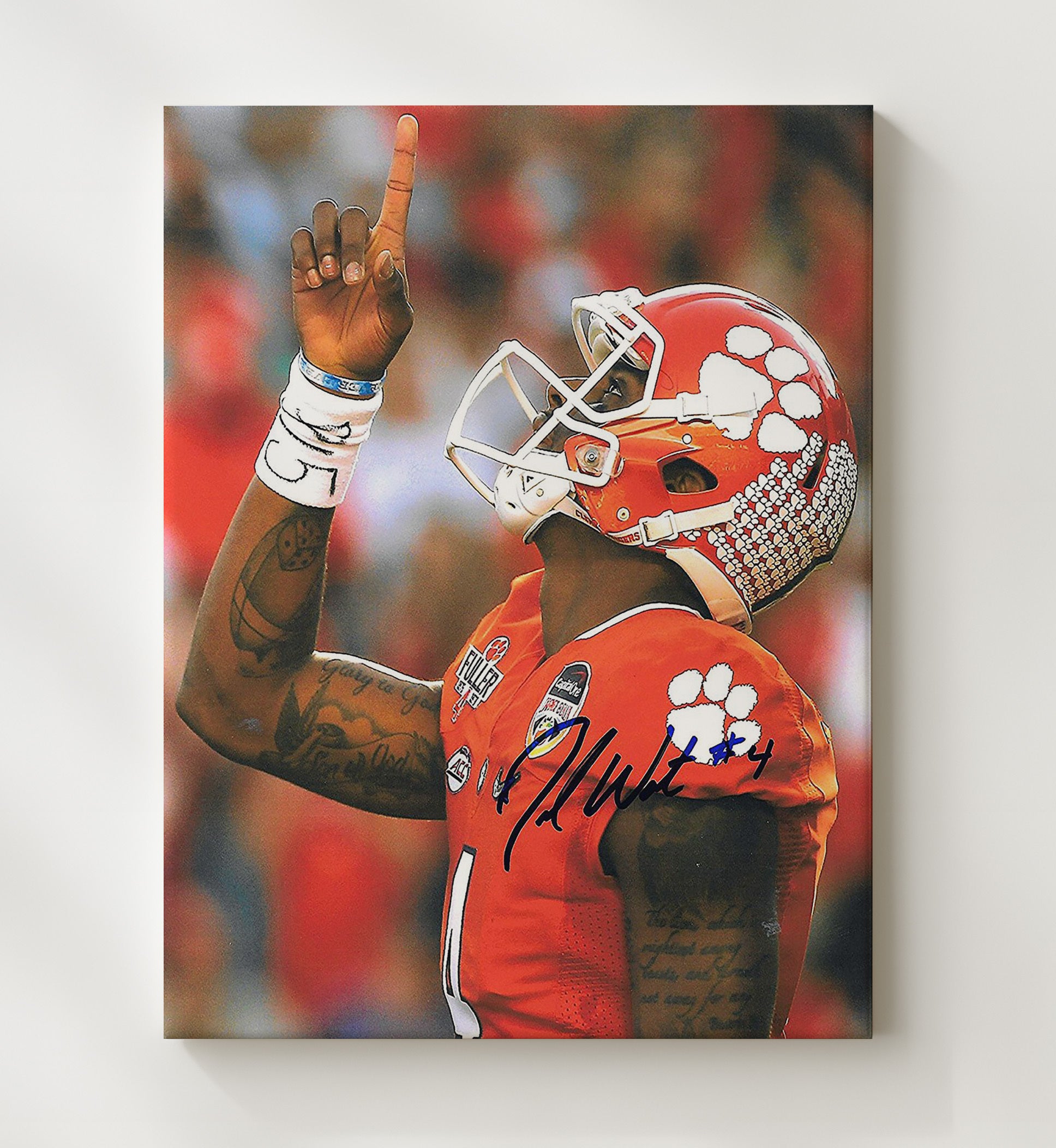 Clemson Football - Deshaun Watson Victory Point Tribute 8x10 Canvas college football wall art
