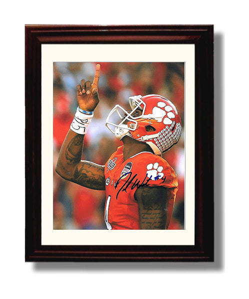 Clemson Football Deshaun Watson Victory Point Tribute College Football Wall Art 8x10 Beveled Frame wall art print – College Football decor
