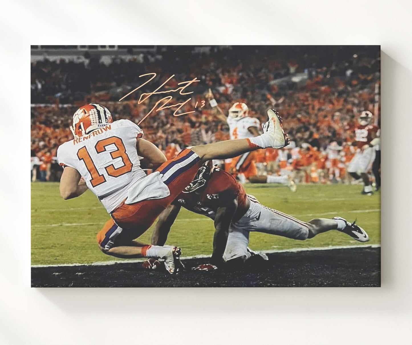 Clemson Football - Hunter Renfrow Championship Catch vs Alabama 2017 8x10 Canvas college football wall art