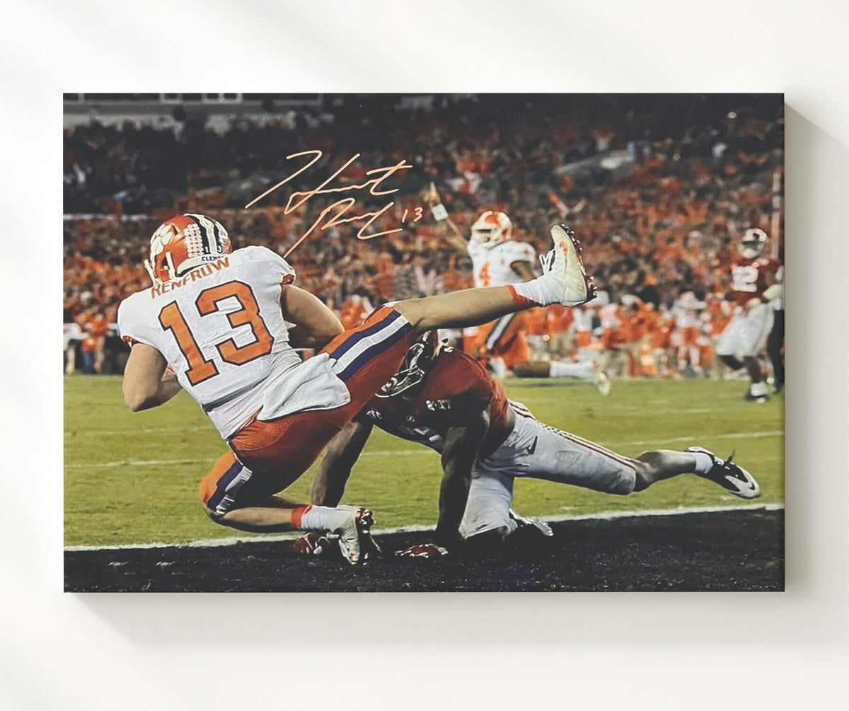 Clemson Football - Hunter Renfrow Championship Catch vs Alabama 2017 8x10 Canvas college football wall art