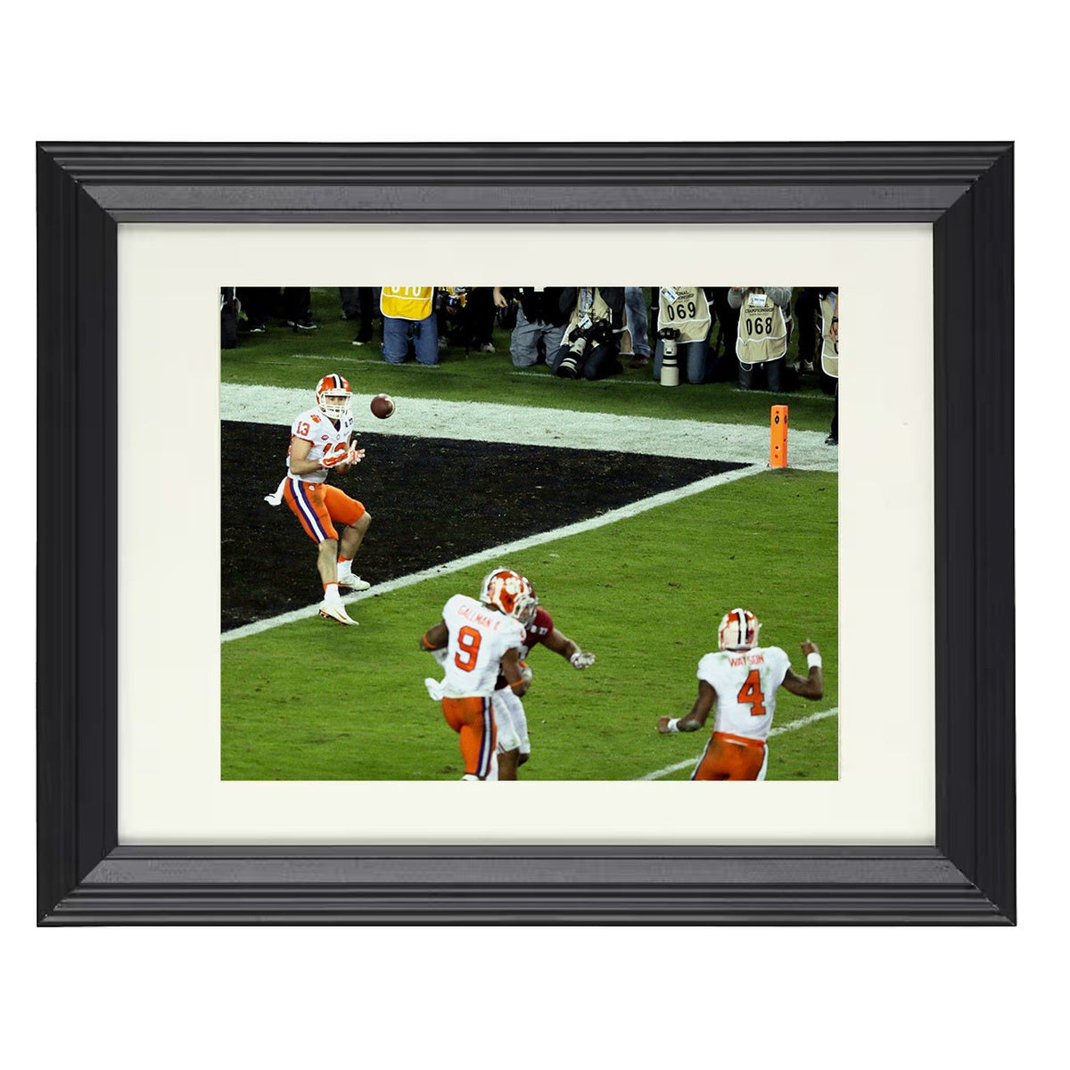 Clemson Football - Hunter Renfrow Title Catch vs Alabama 8x10 Beveled Frame college football wall art
