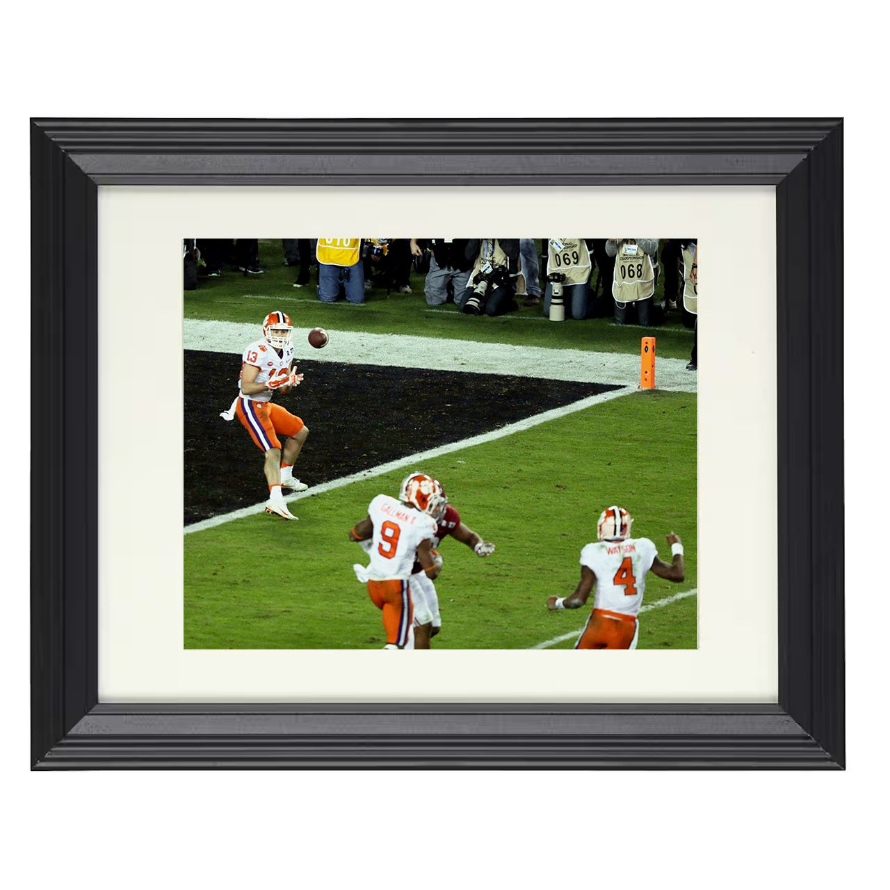 Clemson Football Hunter Renfrow Title Catch vs Alabama 8x10 black beveled frame college football wall art