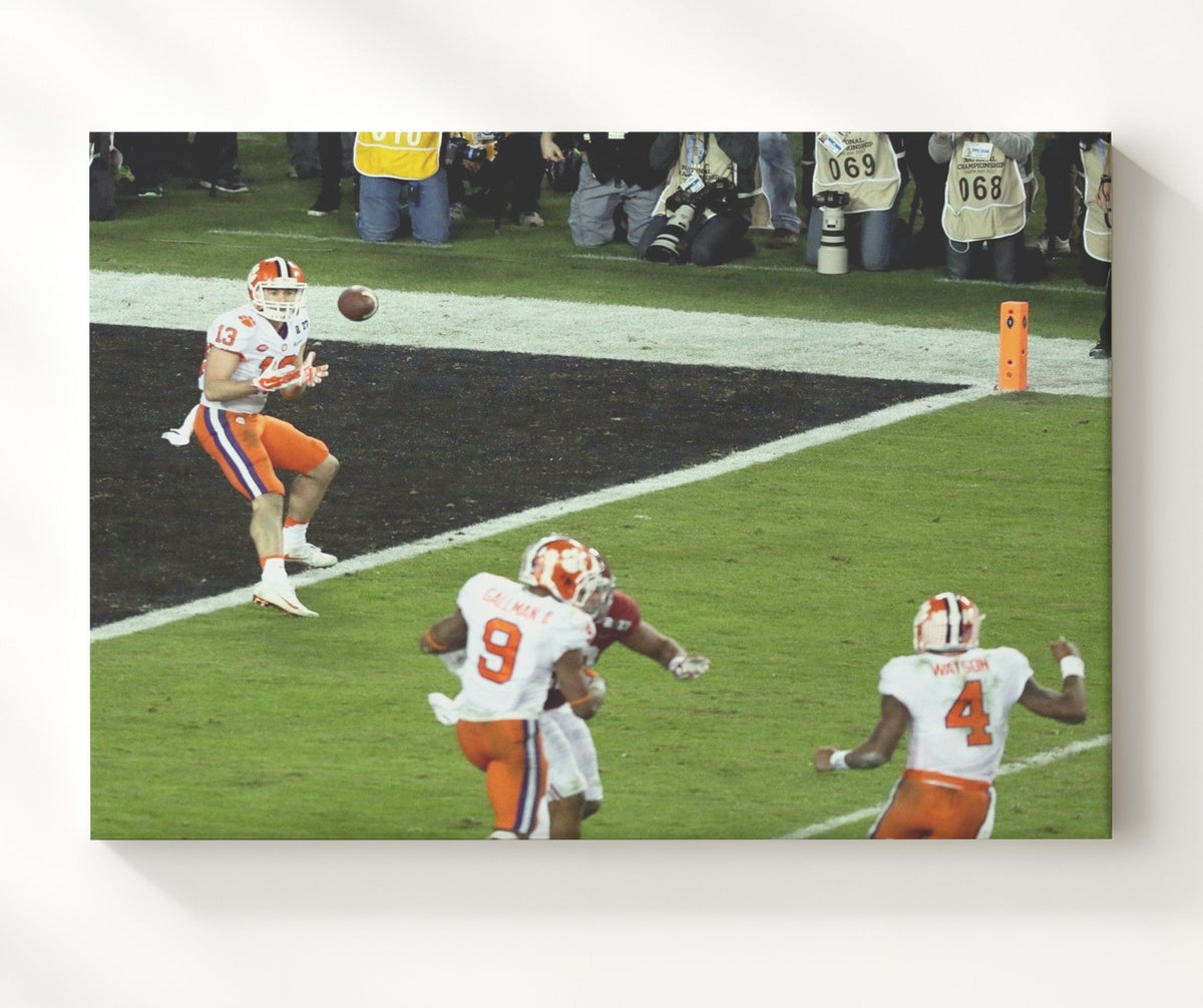 Clemson Football - Hunter Renfrow Title Catch vs Alabama 8x10 Canvas college football wall art