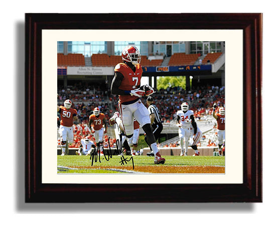 Clemson Football Mike Williams Touchdown Catch Stride College Football Wall Art 8x10 Beveled Frame wall art print – College Football decor