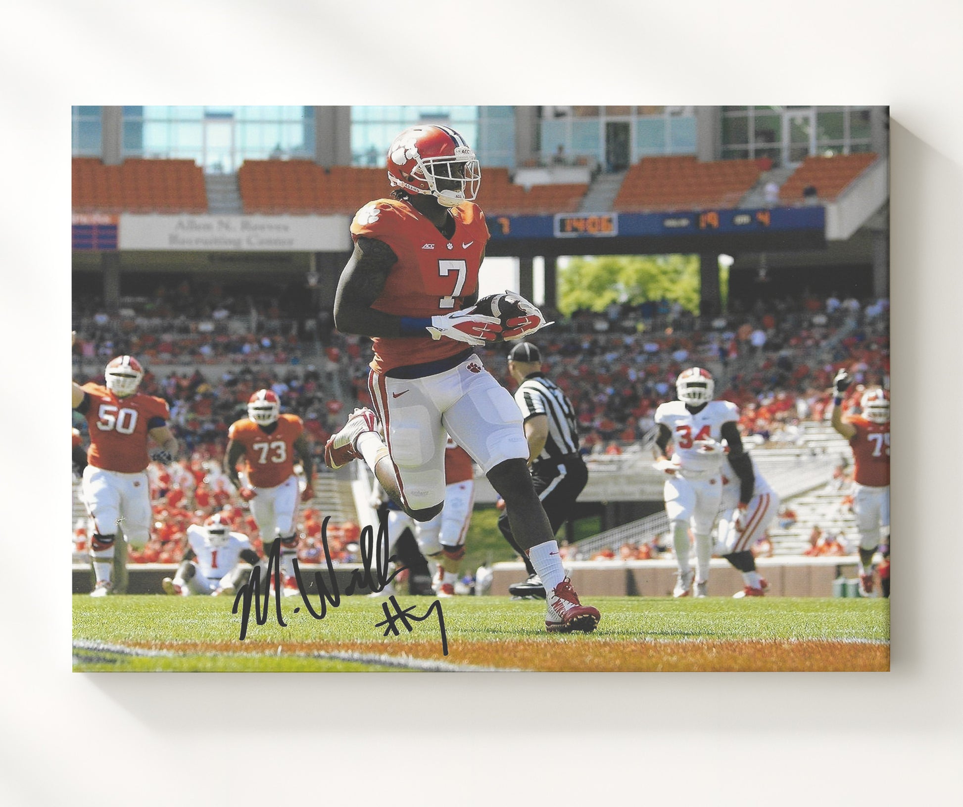 Clemson Football - Mike Williams Touchdown Catch Stride 8x10 Canvas college football wall art