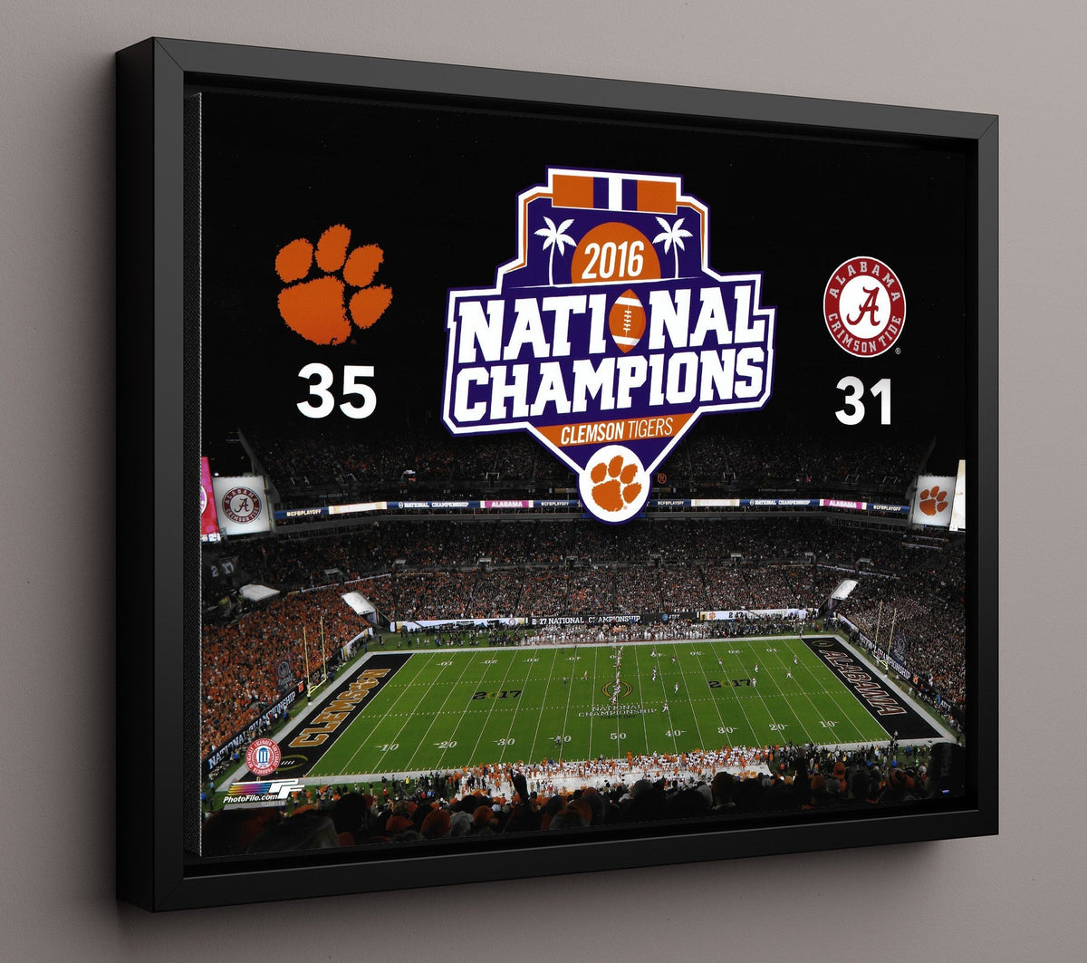 Clemson Football - National Championship Scoreboard 8x10 Framed Canvas college football wall art