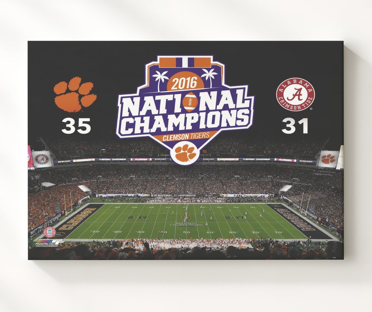 Clemson Football - National Championship Scoreboard 8x10 Canvas college football wall art