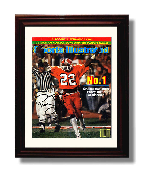 Clemson Football Perry Tuttle Orange Bowl Legend SI Cover 1982 College Football Wall Art 8x10 Beveled Frame wall art print – College Football decor