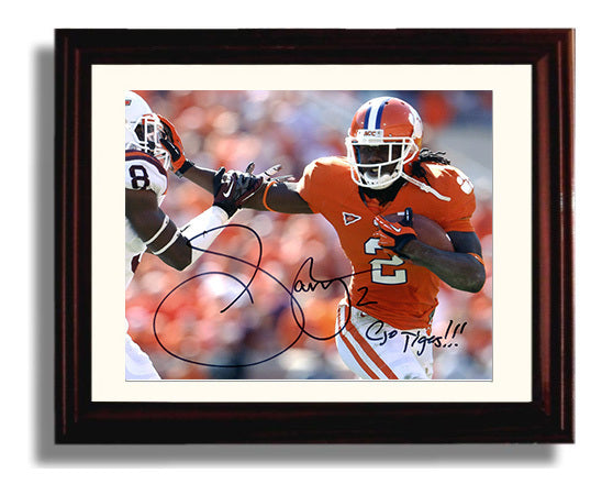 Clemson Football Sammy Watkins Stiff Arm Drive College Football Wall Art 8x10 Beveled Frame wall art print – College Football decor