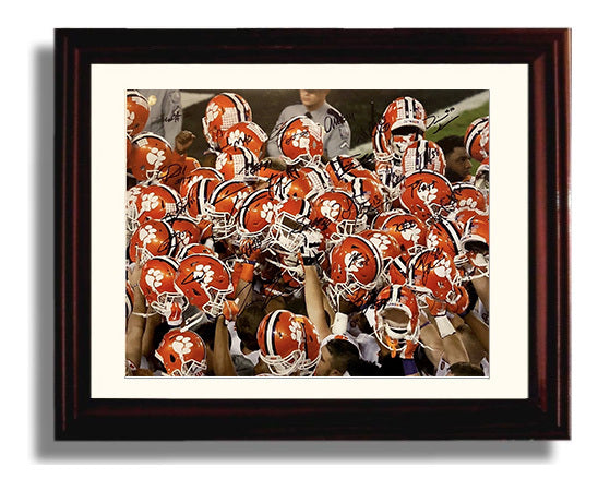 Clemson Football - Team Helmet Unity Huddle 8x10 Beveled Frame college football wall art