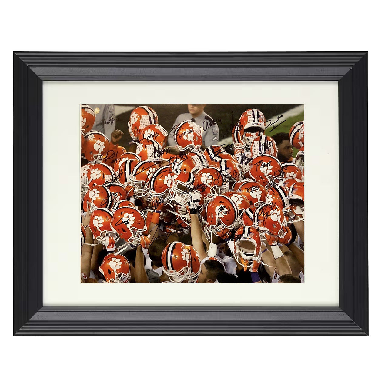 Clemson Football - Team Helmet Unity Huddle 8x10 Beveled Frame college football wall art