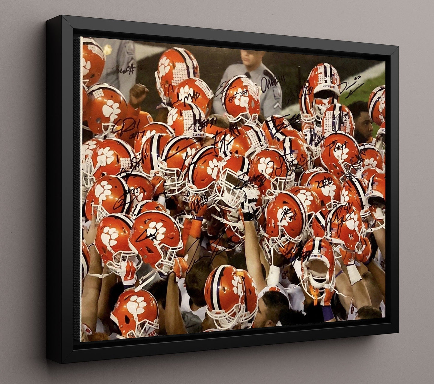 Clemson Football - Team Helmet Unity Huddle 8x10 Framed Canvas college football wall art
