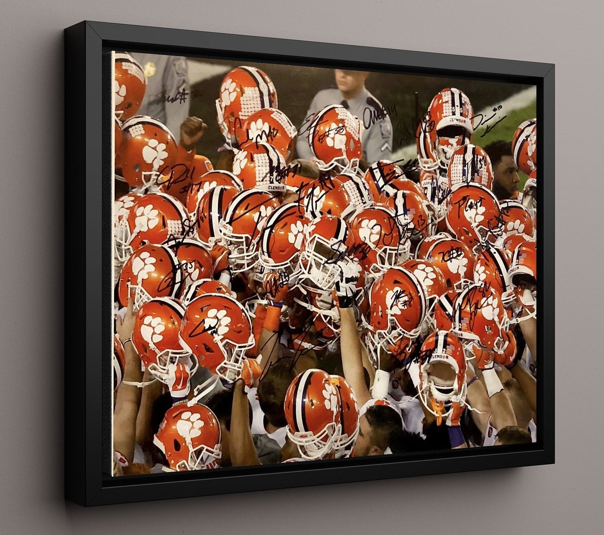 Clemson Football - Team Helmet Unity Huddle 8x10 Framed Canvas college football wall art