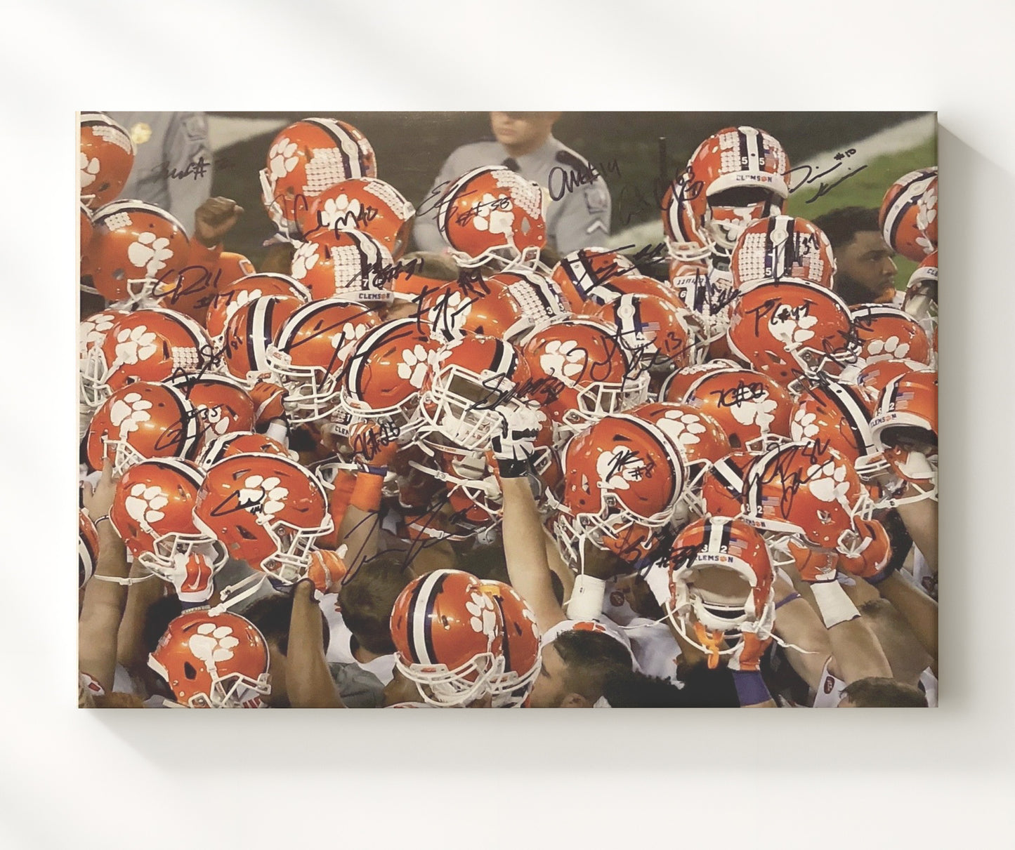 Clemson Football - Team Helmet Unity Huddle 8x10 Canvas college football wall art