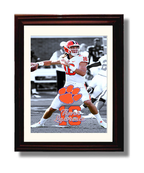 Clemson Football Trevor Lawrence Championship Command 2018 College Football Wall Art 8x10 Beveled Frame wall art print – College Football decor