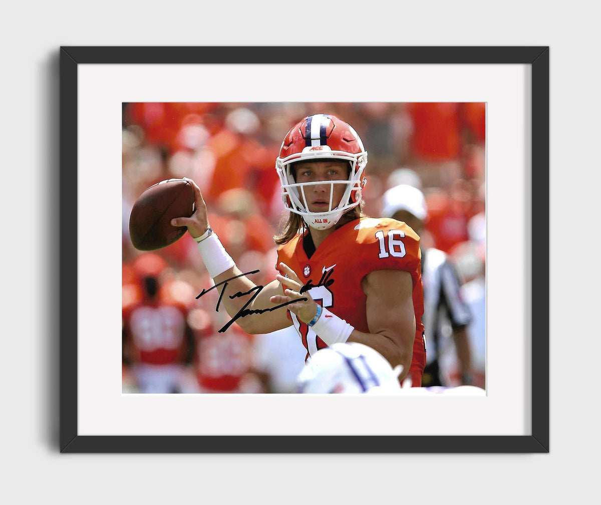 Clemson Football - Trevor Lawrence Locked In Throw 8x10 Gallery Frame college football wall art