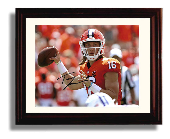 Clemson Football - Trevor Lawrence Locked In Throw 8x10 Beveled Frame college football wall art