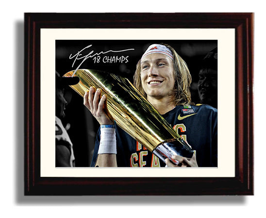 Clemson Football Trevor Lawrence Portrait Spotlight College Football Wall Art 8x10 Beveled Frame wall art print – College Football decor