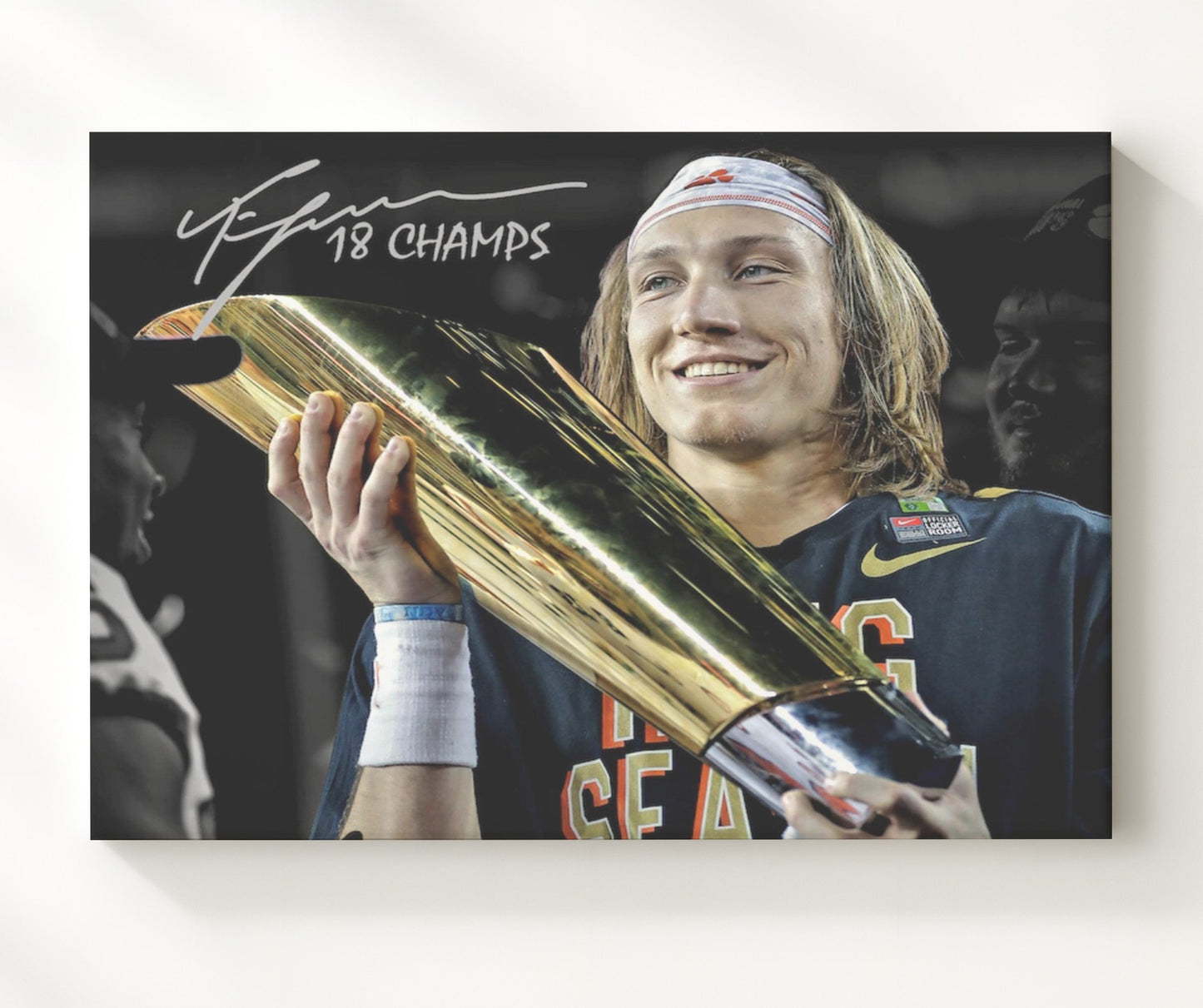 Clemson Football - Trevor Lawrence Portrait Spotlight 8x10 Canvas college football wall art