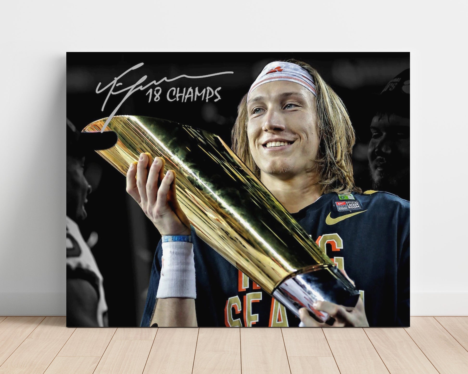 Clemson Football Trevor Lawrence Portrait Spotlight College Football Wall Art 16x20 Unframed Print wall art print – College Football decor