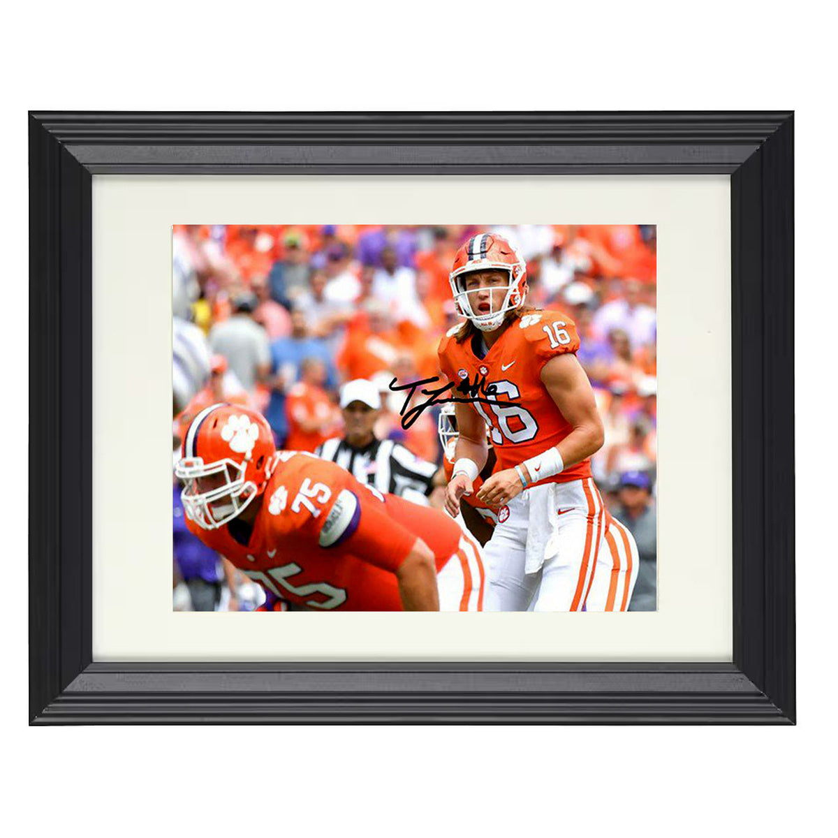 Clemson Football - Trevor Lawrence Pre Snap Read 8x10 Beveled Frame college football wall art