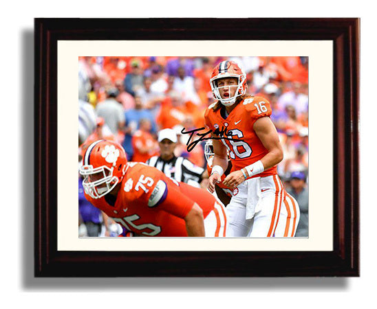 Clemson Football - Trevor Lawrence Pre Snap Read 8x10 Beveled Frame college football wall art